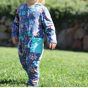 Floral Blue Kids One Piece